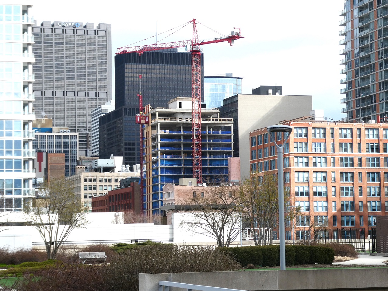 Construction has resumed on the building at 633 S. LaSalle